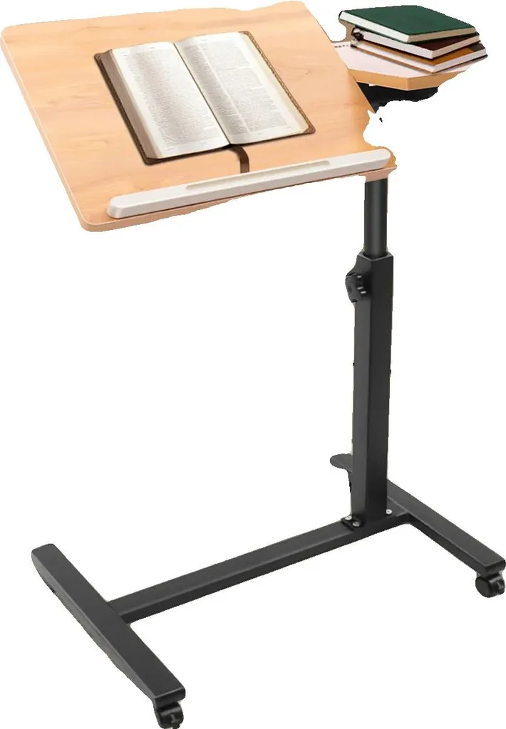 Bureau debout mobile 60x34.5 cm en MDF et acier réglable - Modèle M10