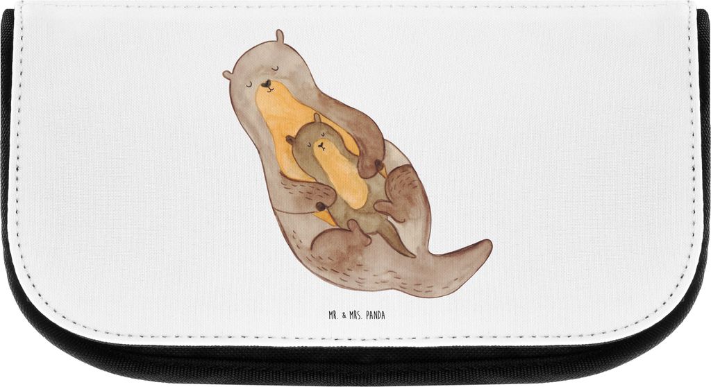 Mr. & Mrs. Panda Kosmetiktasche Otter Kind - Weiß - Geschenk, Familie, Mutter, Mama, Baby, kulturtäschchen, Schminktasche, kosmetik organizer, Ge...