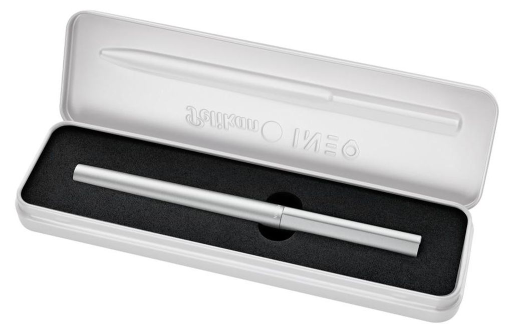Pelikan 823647, Silber, Kartuschenfüllsystem, Blau, Edelstahl, Medium, Geschenkbox