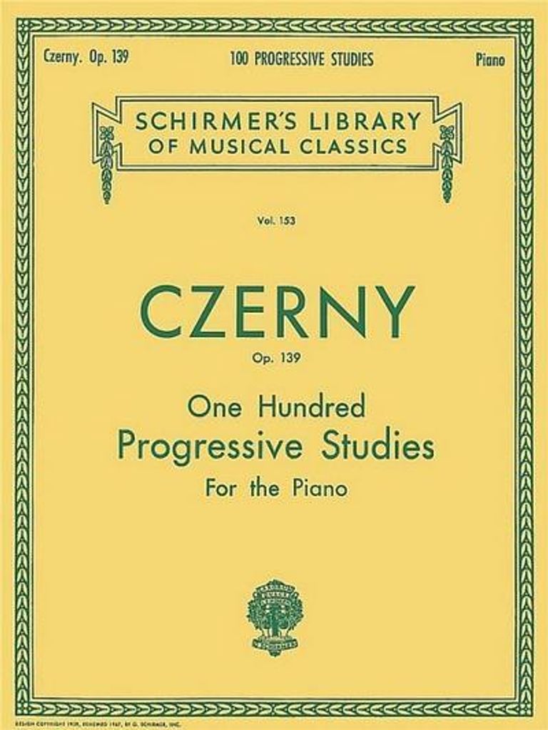 Carl Czerny 100 Progressive Studies Without Octaves, Op. 139 Schirmer Classics Vol. 153 Piano Technique Songbook Late Intermediate Method and Sheet...