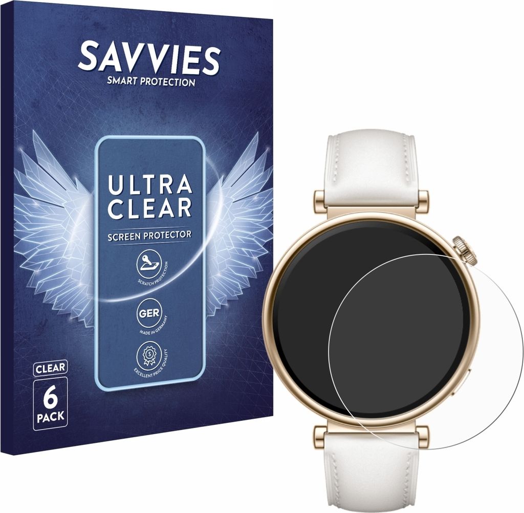 6x Für Huawei Watch GT 4 (41mm) Schutzfolie Savvies Produktbild 