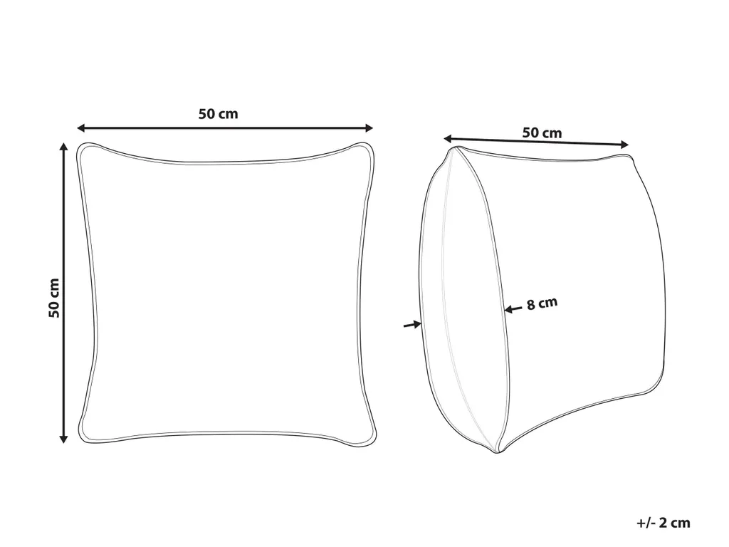 Coussin en Lin 50x50 Blanc Mindala - Lot de 2 avec Finition Invisible