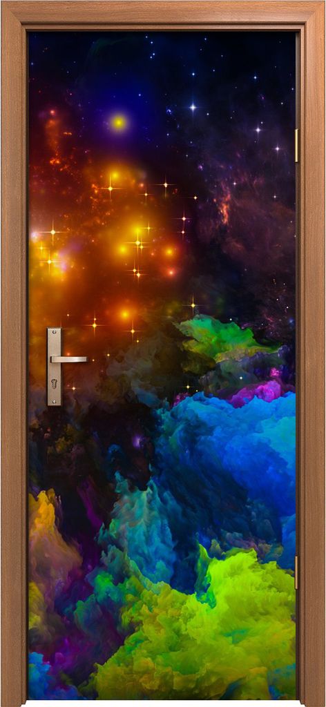 Türposter 80x200 cm Türaufkleber Türtapete Türfolie Klebefolie Foto Fortschritt der gemalten Welt