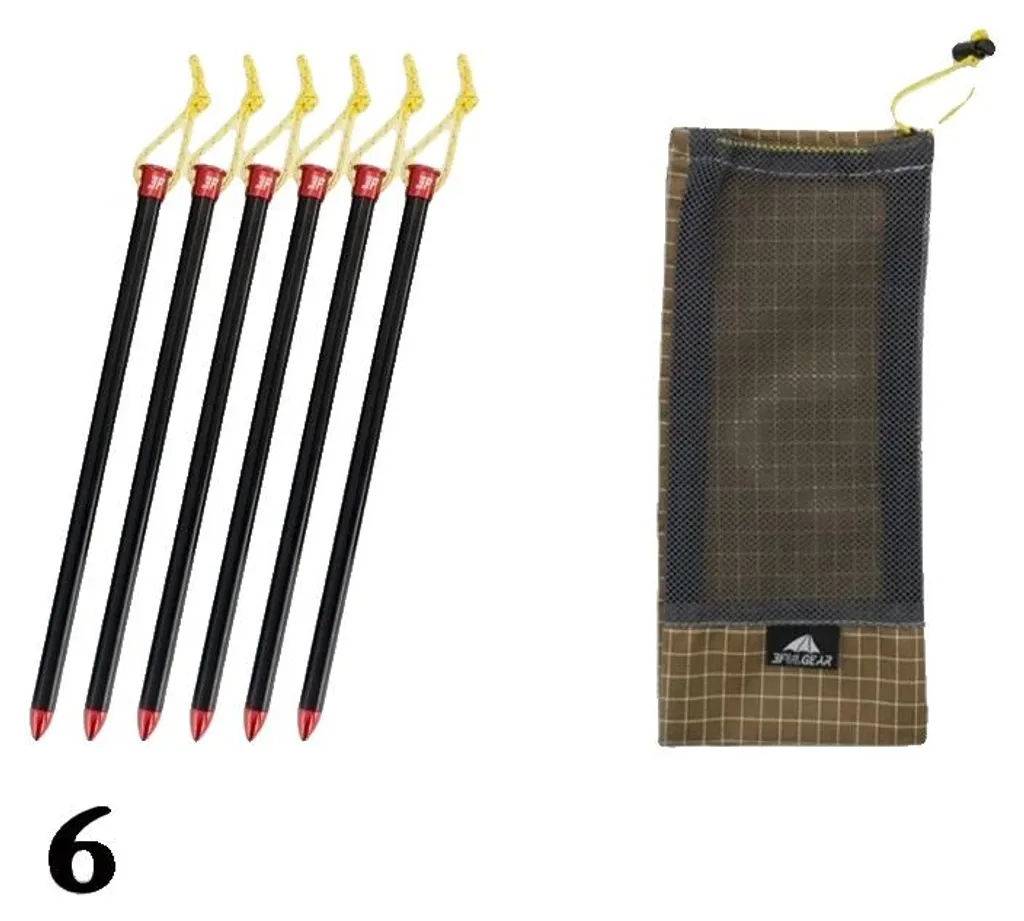 Sardines de camping en alliage aluminium 20cm pour bivouac - Lot de 6