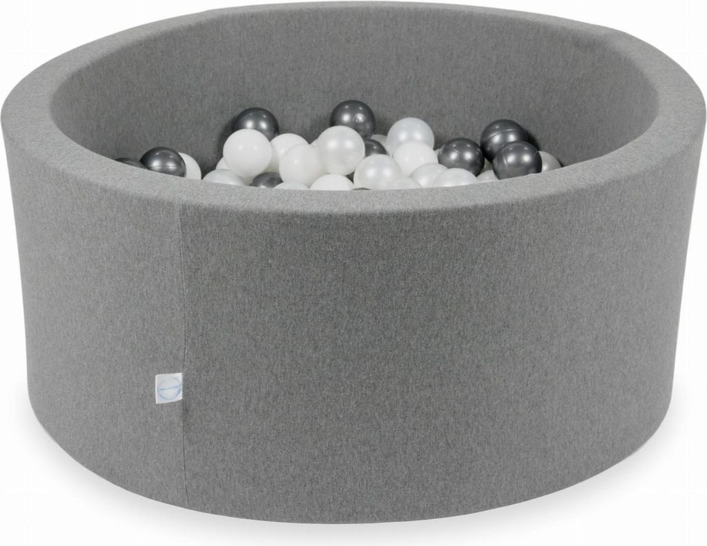 Dry Grey Pool 90x40 mit 300 Bällen: Weiß, Perlmutt, Metallic-Graphit