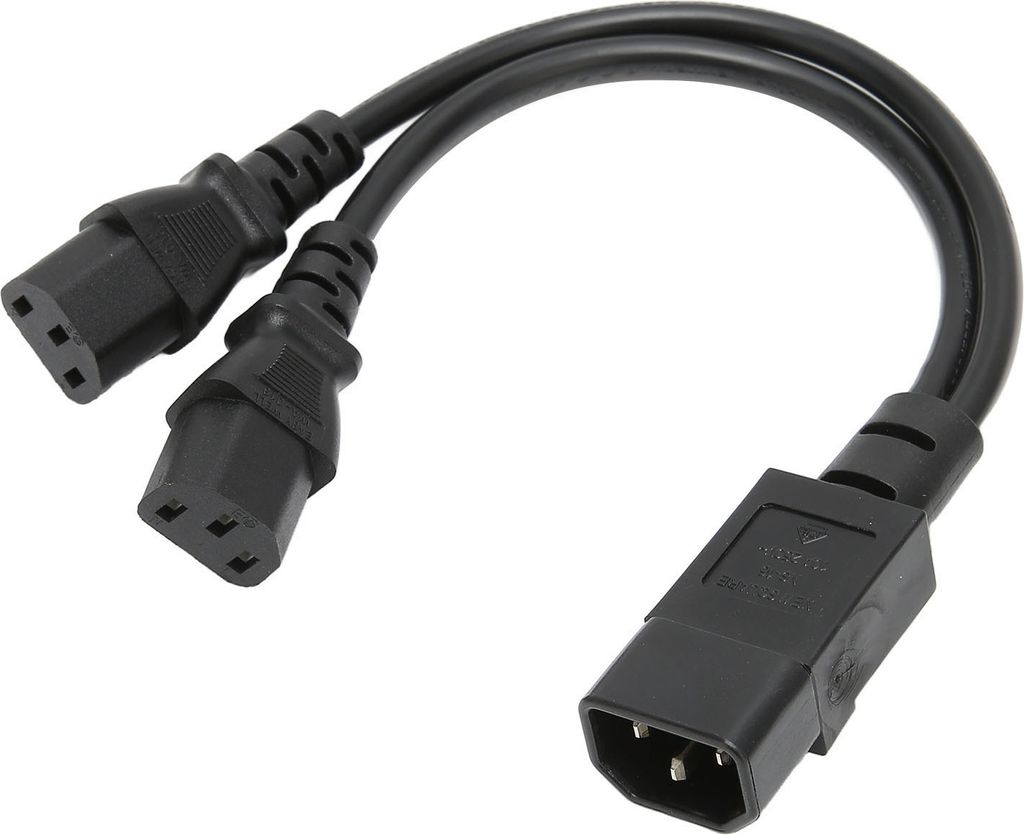 IEC320 C14 na 2 x C13 zásuvka Y-rozbočovací napájecí kabel Obrázek produktu 