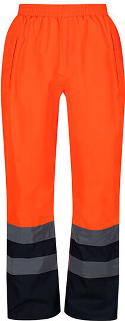Regatta TRW505 | Herren Hi-Vis Pro Over Trousers nach EN 343 Klasse 3:3 - Farbe: Orange/Navy - Größe: XL
