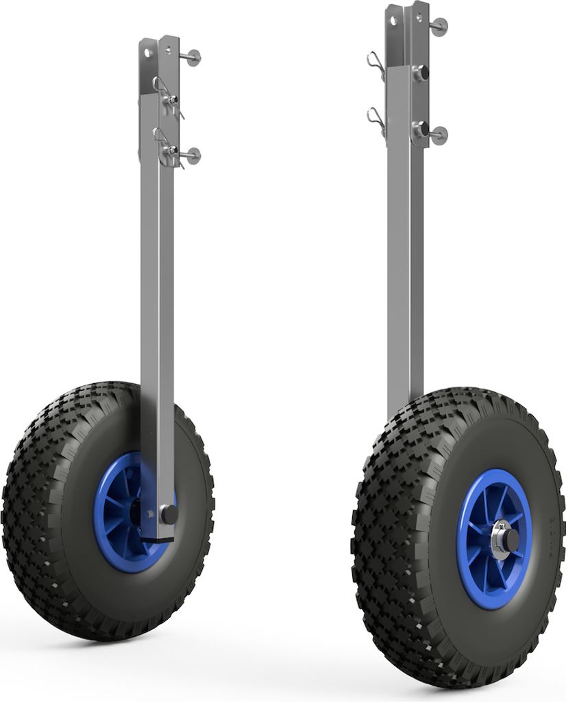 Heckräder Slipräder Schlauchbooträder Transporträder klappbar Edelstahl SUPROD ET260, schwarz/blau