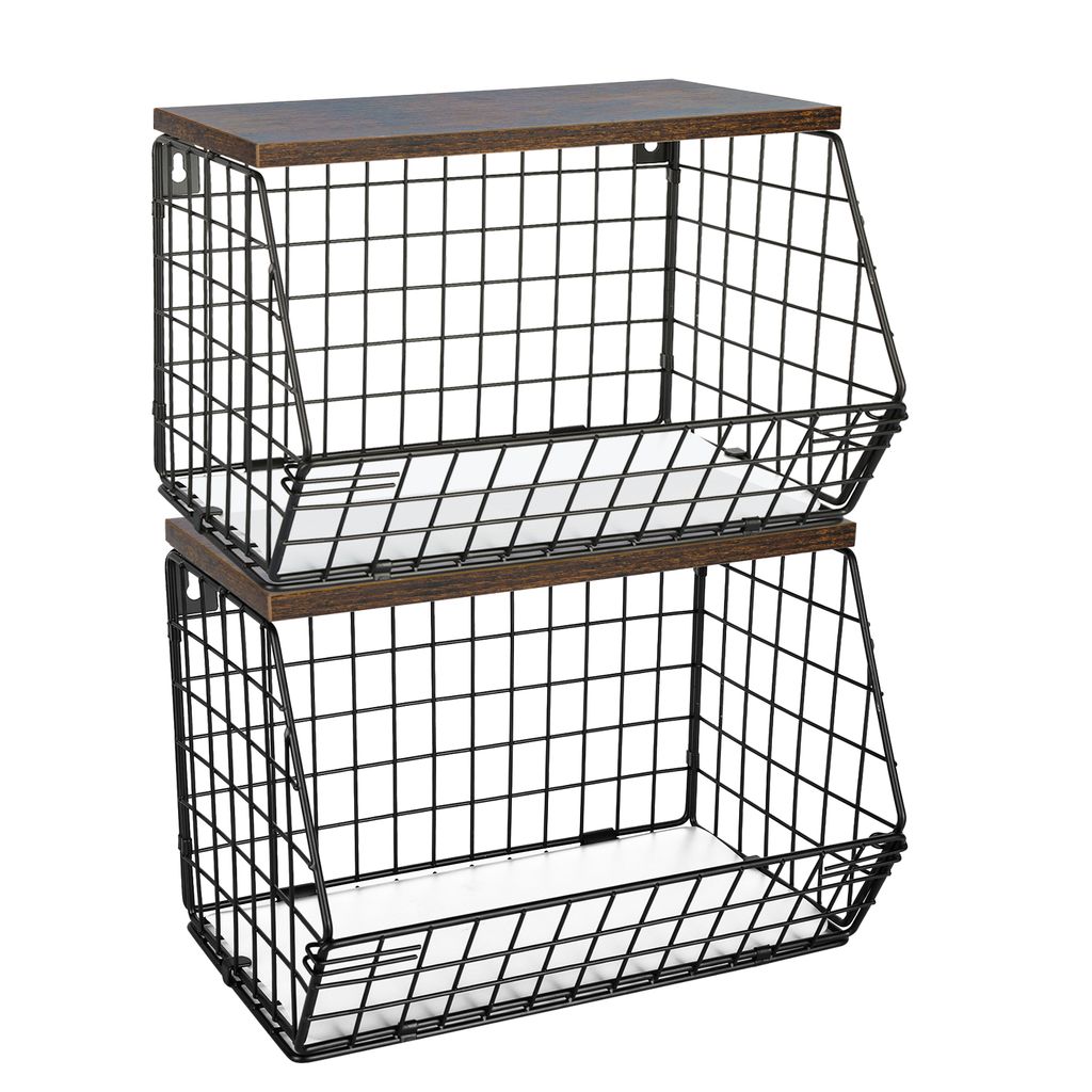 2 Stöckig Obstkorb Hängend,Etagere Obstkorb,Wand Stapelbar