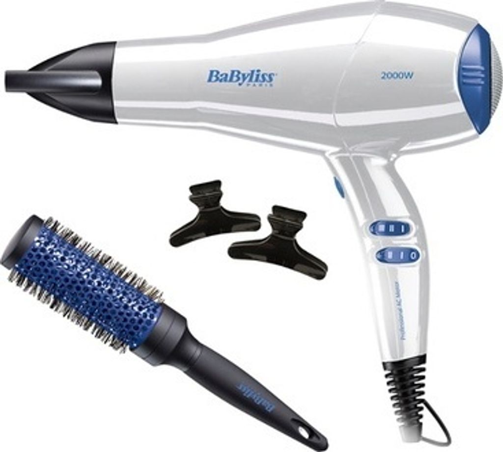 BaByliss D413PE, AC, 25 m/s, Weiß, Hängeschlaufe, 2000 W