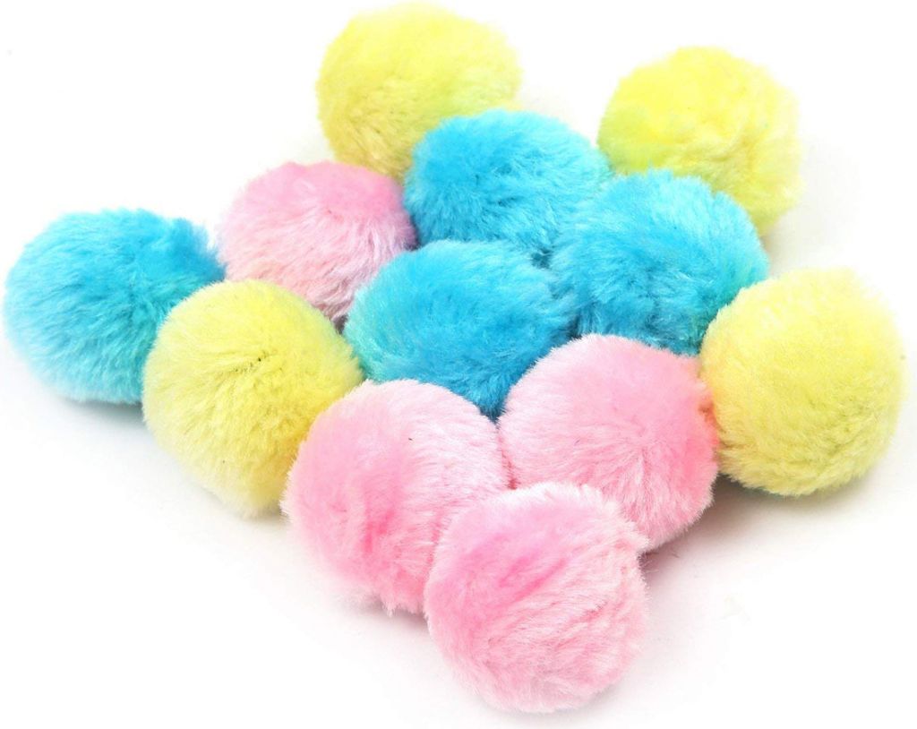 6 Stück Katzenspielzeugbälle, elastischer Ball, flauschige Plüschbälle, Bommel, Kätzchenspielzeug, flauschige Bälle, Katzenspielzeugball für...