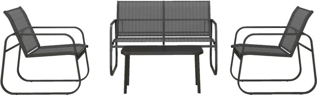 Salon de jardin résistant aux intempéries en maille pour terrasse 4 p