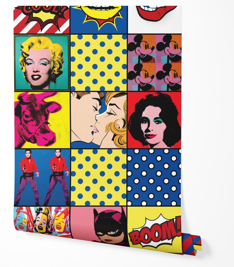Selbstklebende Tapete Möbelfolie Pop Art Comic Stil Bunt Produktbild 