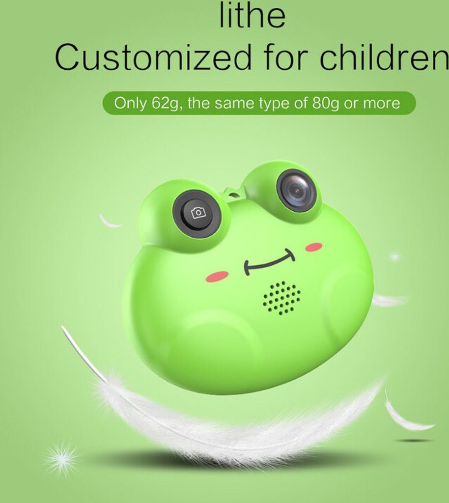 Kleiner Frosch HD LCD Mini Kinder Digitalkamera 2MP Anti-Fall als Geburtstagsgeschenke - Grün
