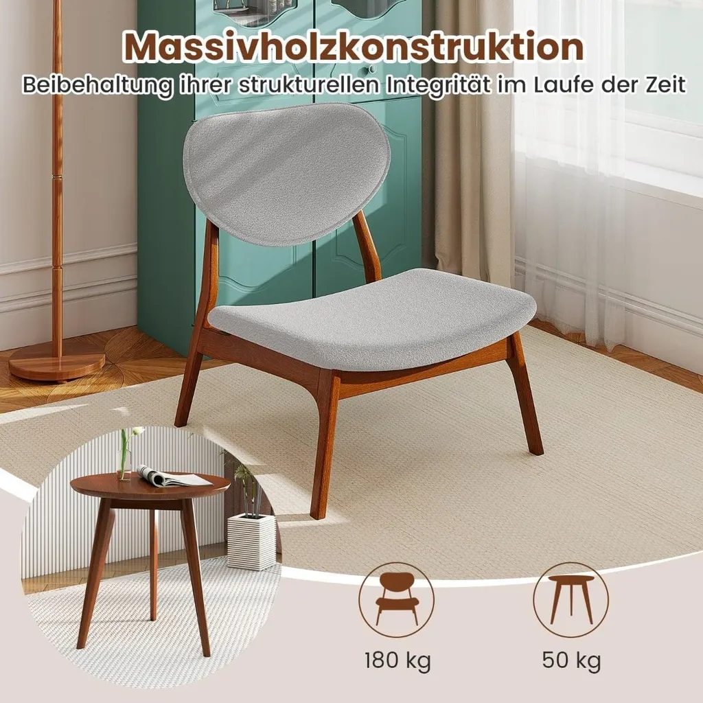 Petit espace : l'ensemble table et 2 chaises gris clair pour salon - 4