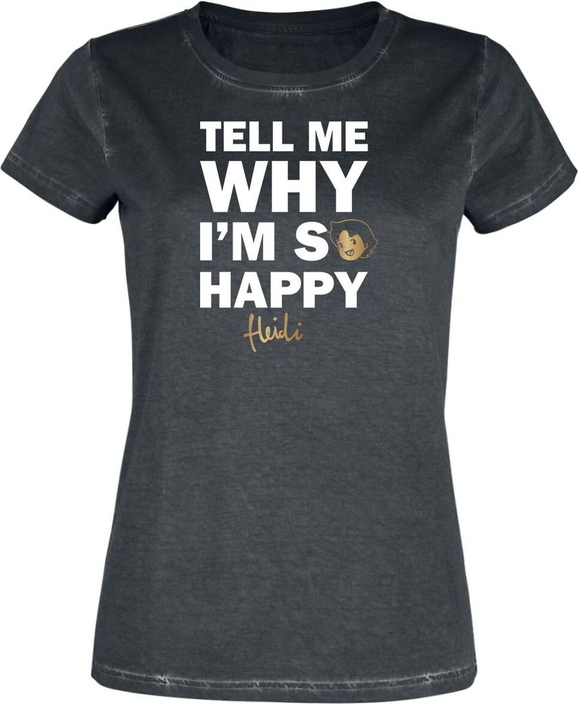 Heidi T-Shirt Damen Why I'm So Happry schwarz XXL