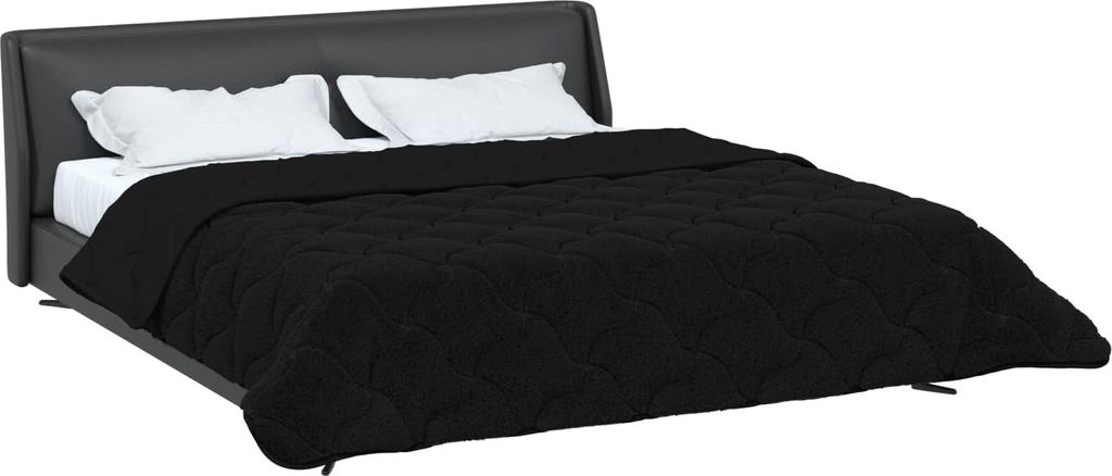 "Sonderangebot" Sommerdecke - CLORIS - Bettdecke langlebig - Schwarz 240x260cm Mikrofaser und Teddy-Fleece - Bettwäschen DEMöbel2590708