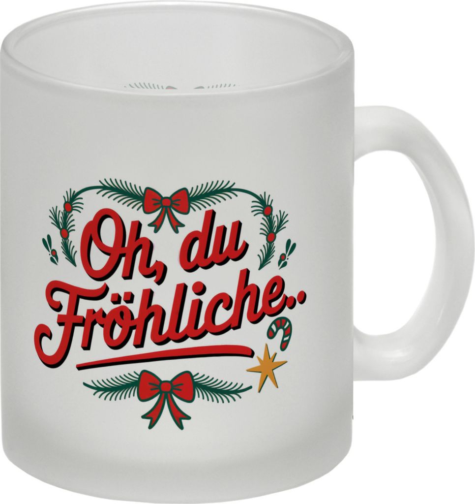 Festlicher Glas Tasse - Oh du Fröhliche