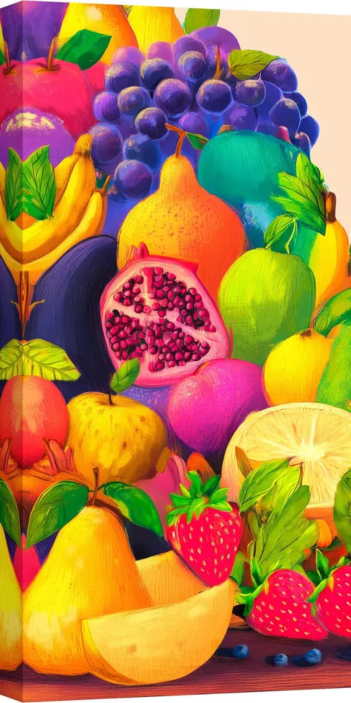Tableau sur toile moderne Composition de fruits tropicaux II de 120x60
