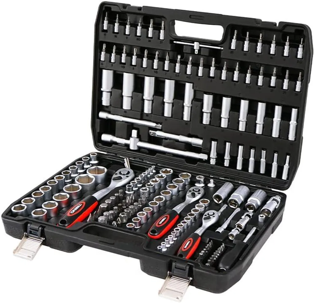 Coffret d'Outillage pour Entretien Auto et Moto - 172 Outils avec Douilles