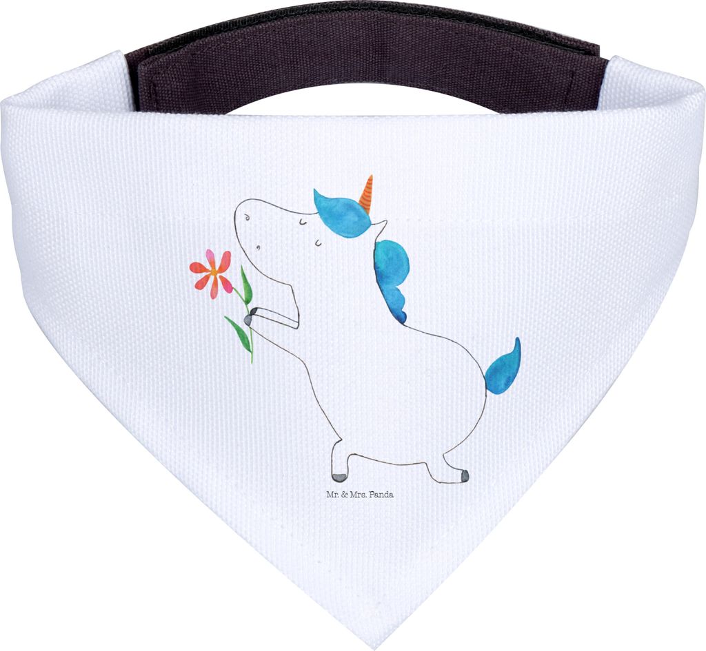 Mr. & Mrs. Panda Hundehalstuch Einhorn Blume - Weiß - Geschenk, Liebe, Heiratsantrag, Einhörner, Unicorn, Hunde Halstuch, Pärchen, Hundeschal, H...