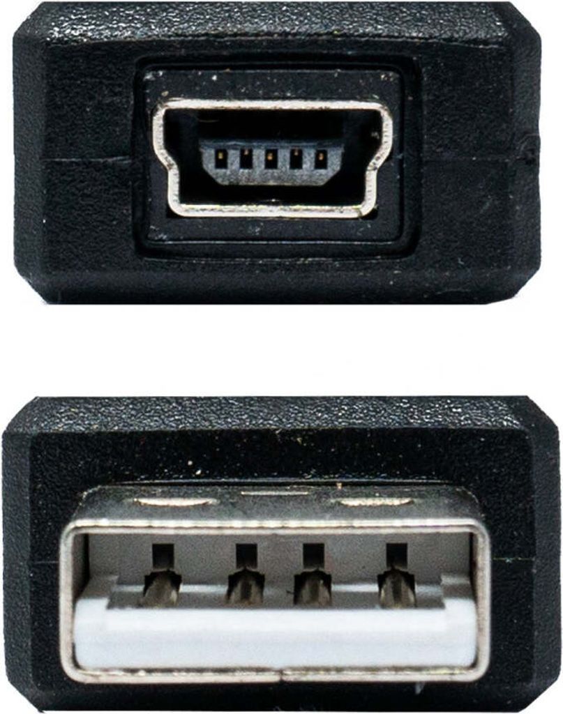 SYSTEM-S USB 2.0 Adapter Typ A Stecker zu Mini Buchse Kabel in Schwarz