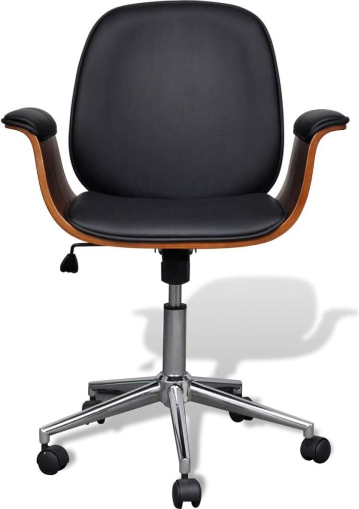 vidaXL Drehbarer Armlehnstuhl Bugholz und Kunstleder