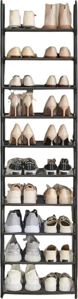 Schuhregal - Schuhhalterung - Schuhplatz - 45x28x173cm - rötlich glänzendes Design