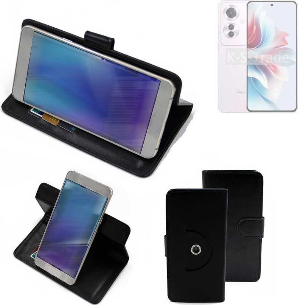 K-S-Trade Case Schutzhülle Handyhülle kompatibel mit Oppo Reno11 F 5G Flipcase Smartphone Cover Handy Schutz Tasche Klapphülle Walletcase schwarz