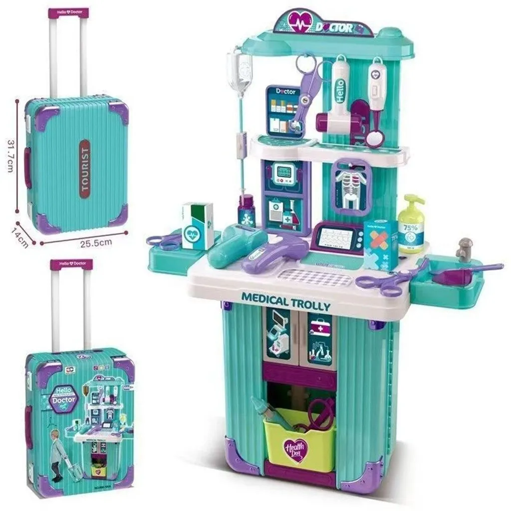 Jouet mallette de médecin 2 en 1 transformable avec chariot médical - 10