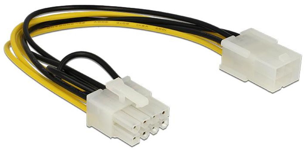 DeLOCK 83775, 0,2 m, PCI-E (8-pin), PCI-E (6-pin), Samec, Obrázek produktu 