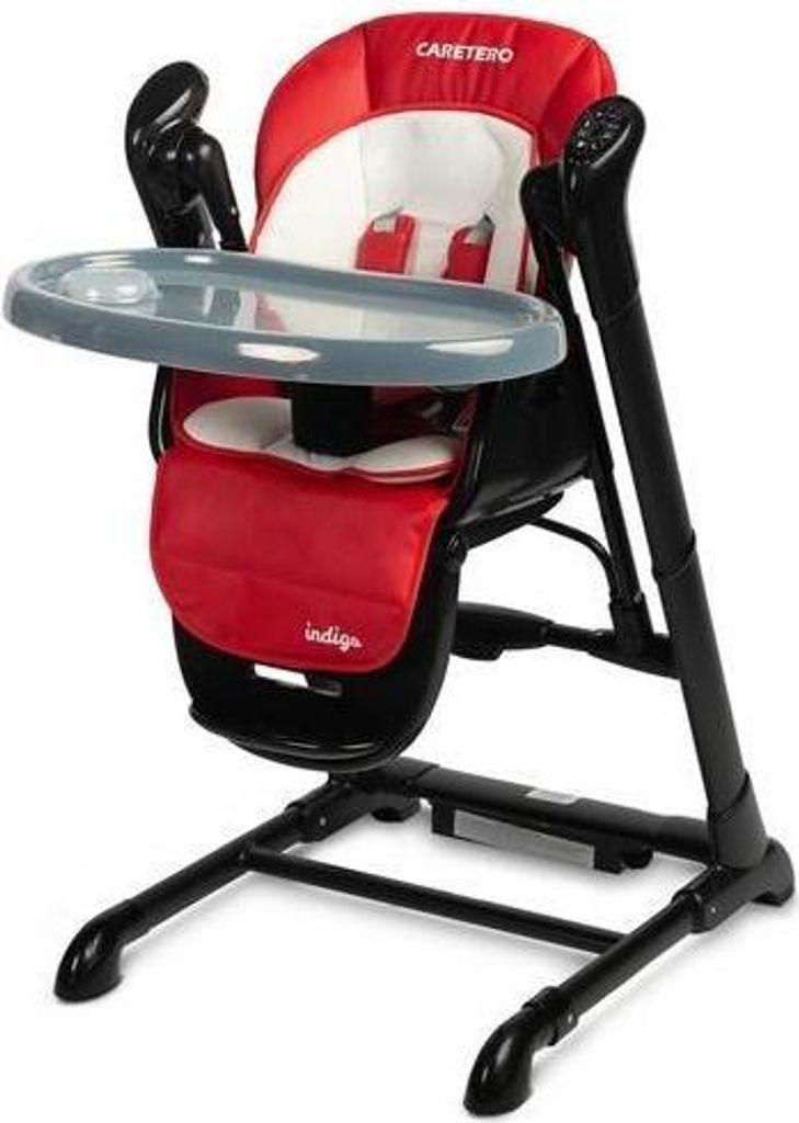 CARETERO 2in1 Baby Hochstuhl mit Schaukel Schaukelstuhl Elektrisch - Wein