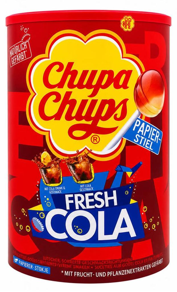Chupa Chups Fresh Cola Lollipops 100x 12g Produktbild 