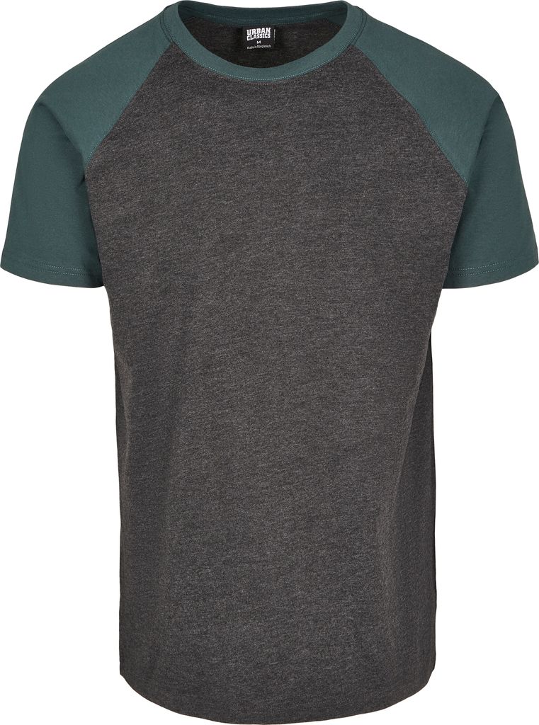 Urban Classics T-Shirt Herren Raglan Contrast Tee charcoal/grün L