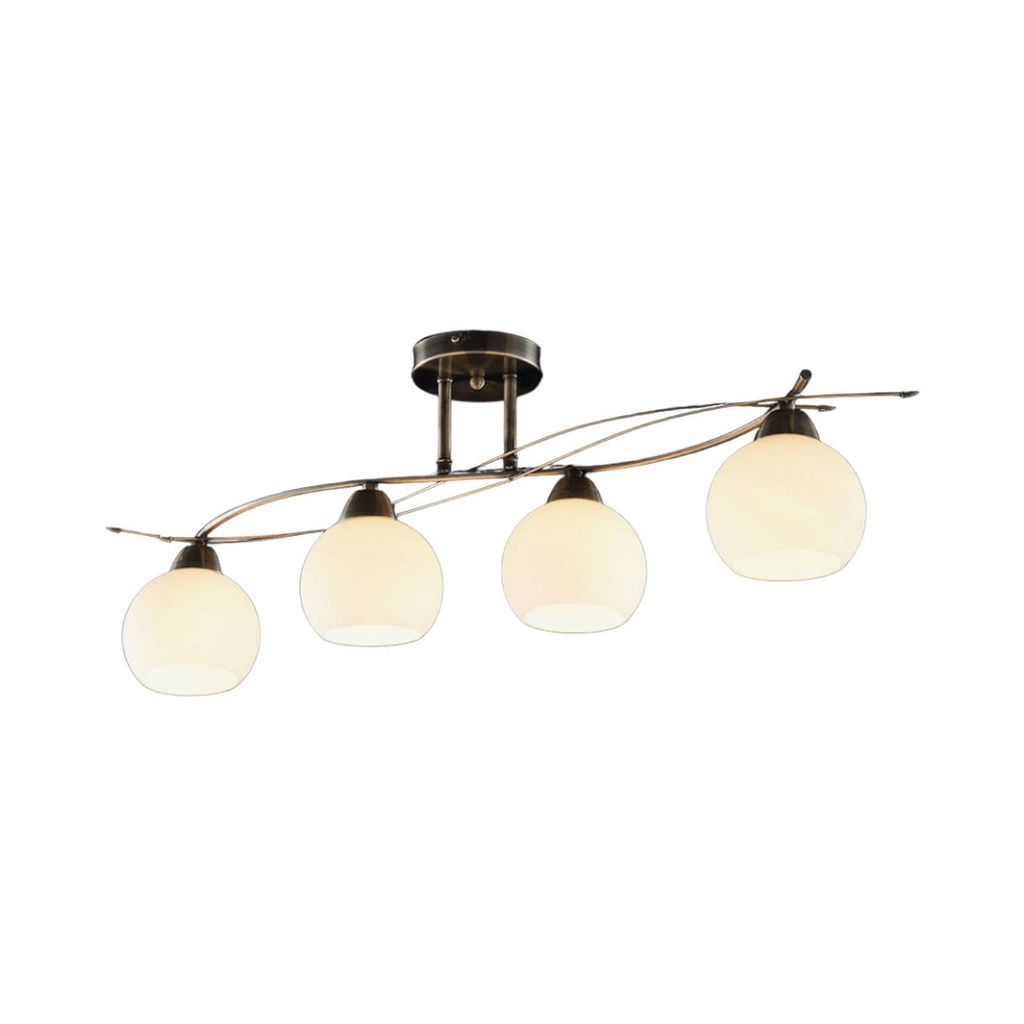 Lindby Deckenlampe Leanda, 80 cm, vierflammig, Metall, Glas Produktbild 