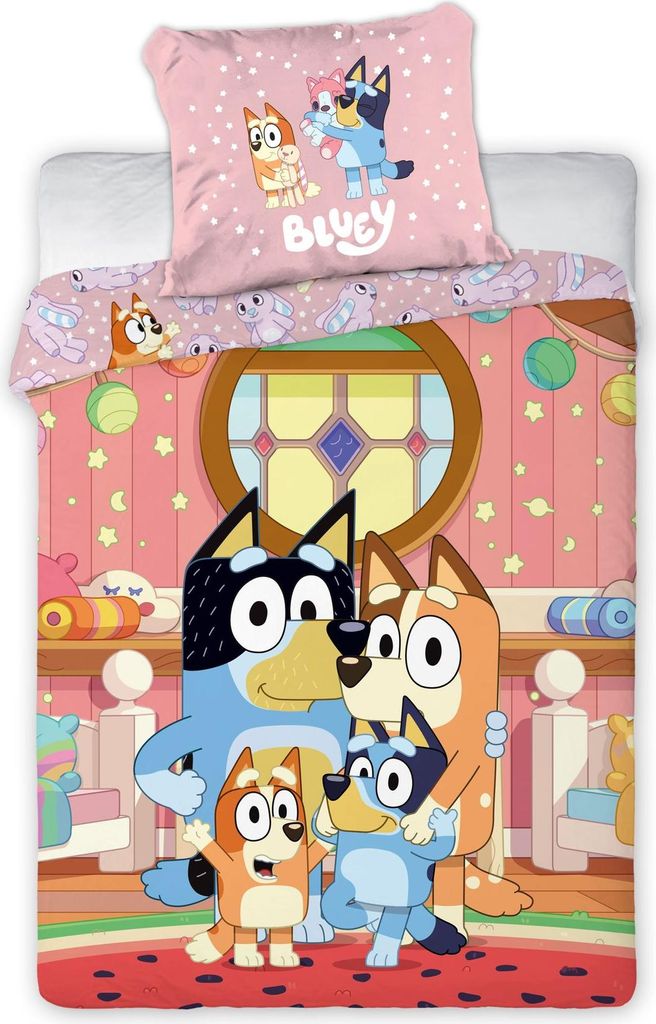 Bluey & Family - Wende-Bettwäsche-Set, 135x200 & 80x80