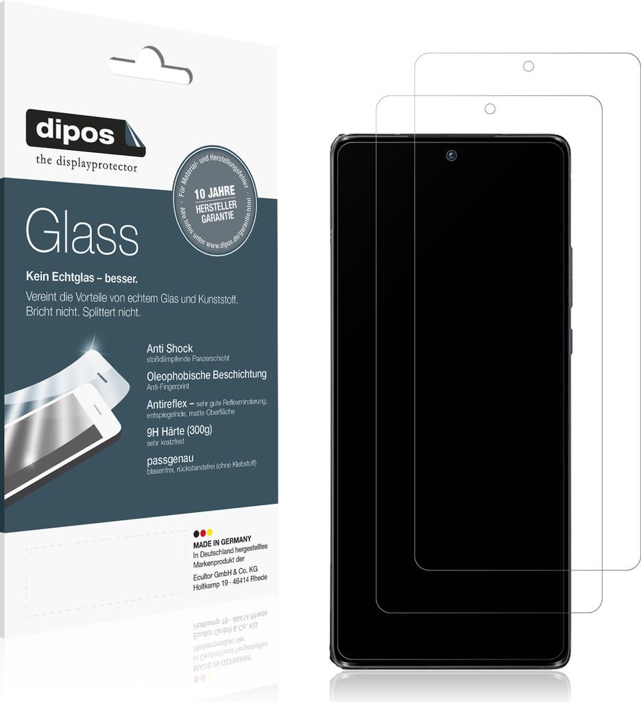 2x Schutzfolie für Motorola Moto X30 Pro matt - Anti-Shock 9H Folie dipos Glass