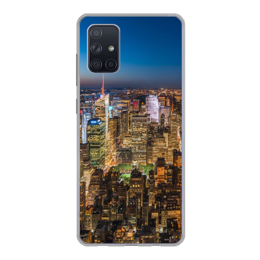 MuchoWow Handyhülle Schutzhülle Hülle für Samsung Galaxy A51 5G New York - Farben - Nacht Silikon Softcase Handy Hülle - Abbildung