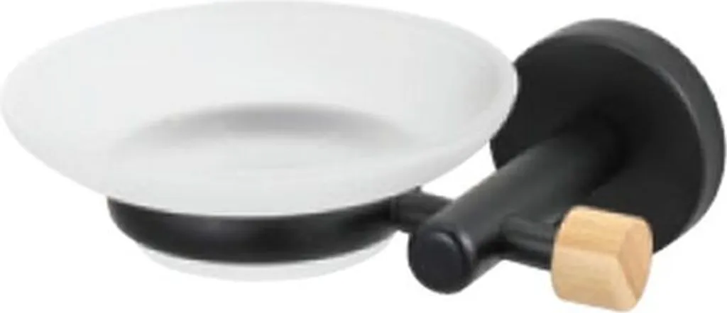 Portasapone in Bambù e Acciaio Nero MSV Iana - Eco-Friendly Bagno