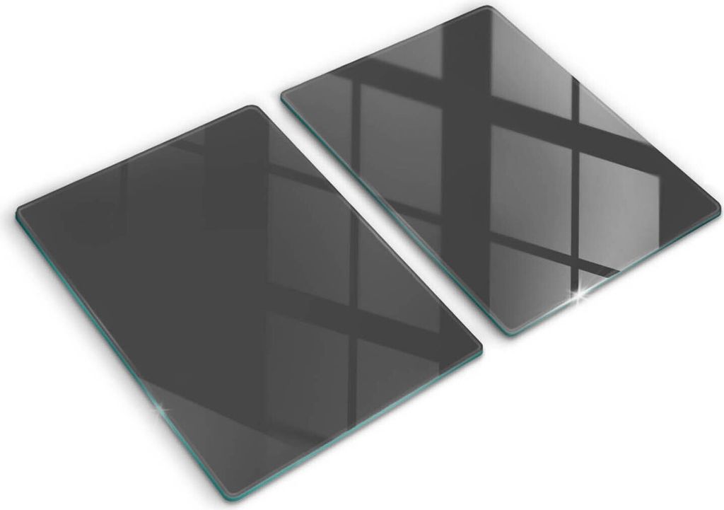 Glasschneideplatte - Herdabdeckplatte - 2x40x52 cm -Schneidebrett - Spritzschutz - Graue Farbe