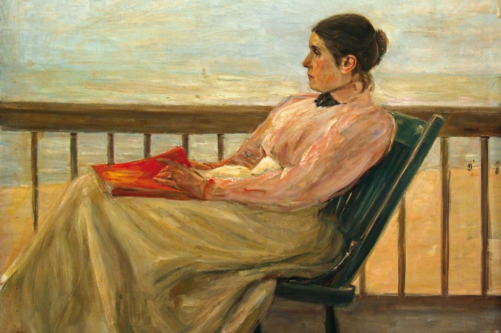 Max Liebermann Kunstdruck Bild - Martha Liebermann, Die Gattin Des Künstlers Am Strand 1895 (80 x 120 cm)
