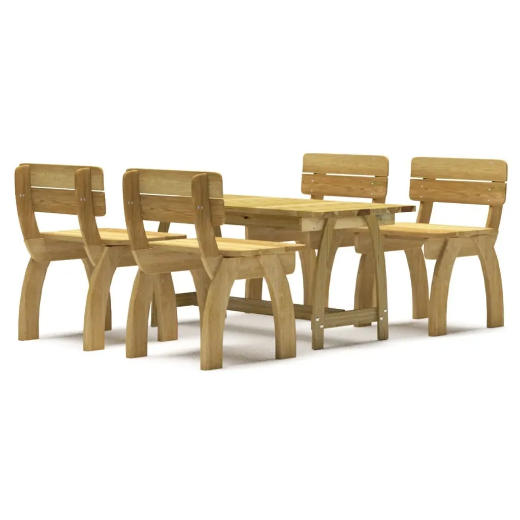 Salon de Jardin en Pin Imprégné 5 pièces - Résistant et Design Intemporel