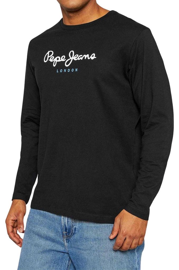 Pepe Jeans - T-Shirt für Herren, Regulär, Langärmlig NA175 (M) (Schwarz)