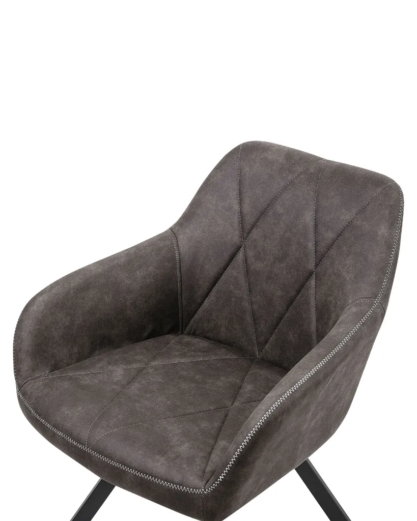 Fauteuils de table rétro gris et noirs - Lot de 2 chaises Beliani
