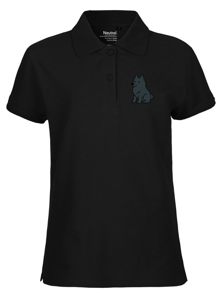 Huuraa Damen Polo Shirt Schipperke Comic Schippi L Black Bio Baumwolle Fairtrade Poloshirt Geschenkidee