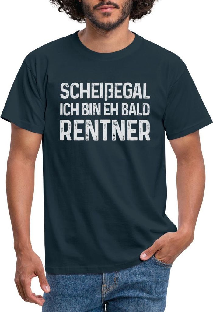 Spreadshirt Egal Ich Bin Eh Bald Rentner Geschenk Zur Rente Männer T-Shirt, 4XL, Navy