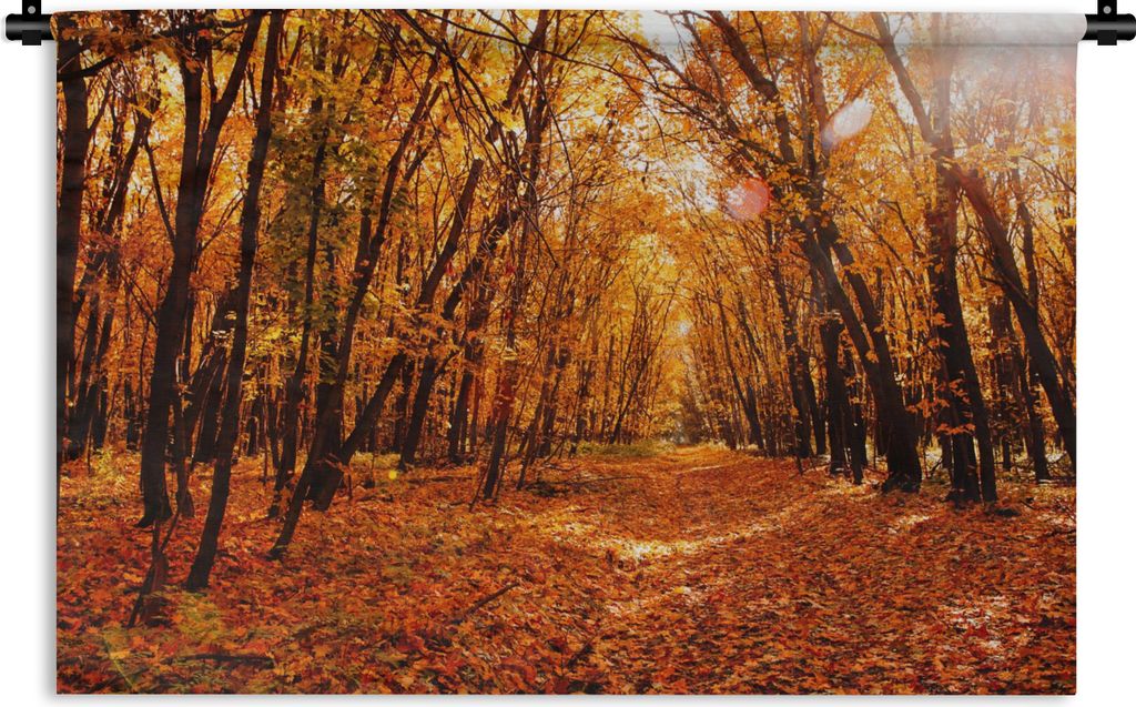 MuchoWow Wandteppich Wandbehang Herbst - Wald - Laub - Jahreszeiten 150x100 cm Tapisserie Dekoration Wandtuch - Waschbar - Tapisserien - Wand-Decke