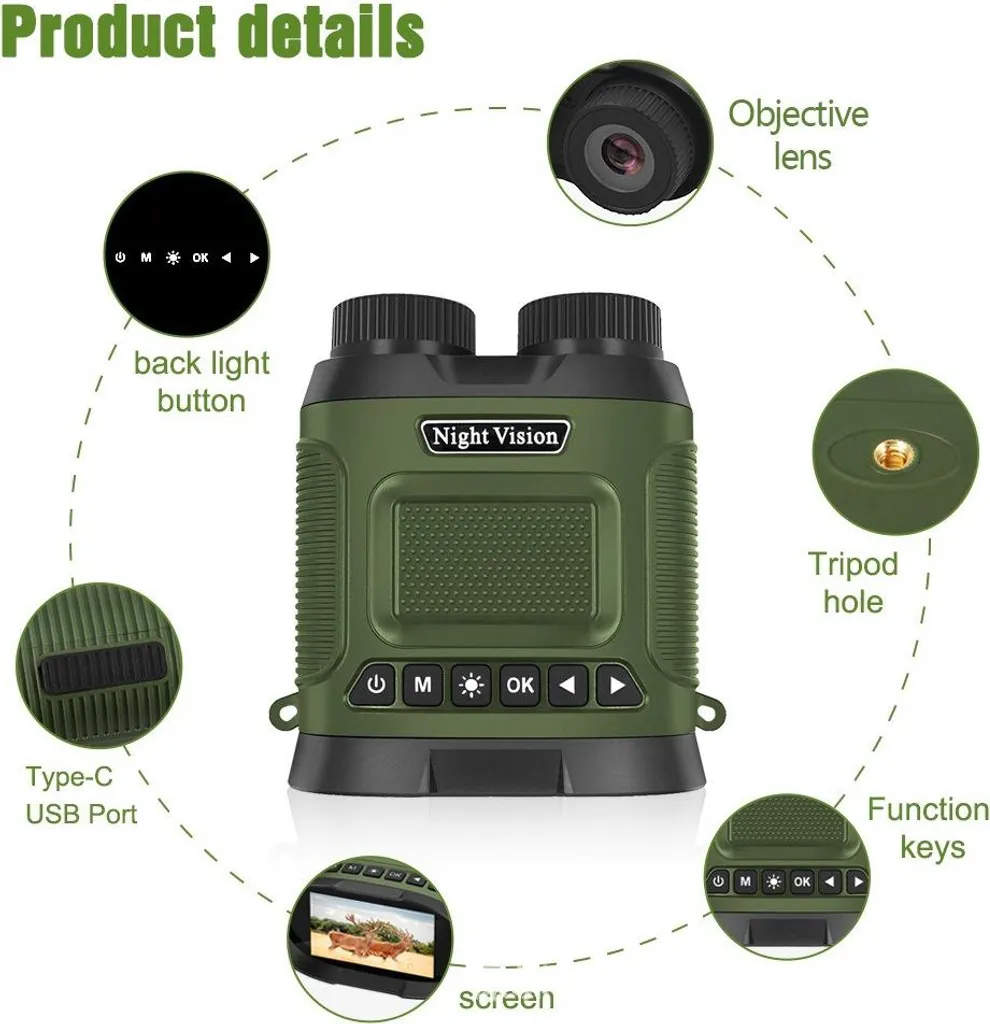 Jumelles Infrarouges HD Zoom 8x Haute Performance pour Activités Nuit - 3