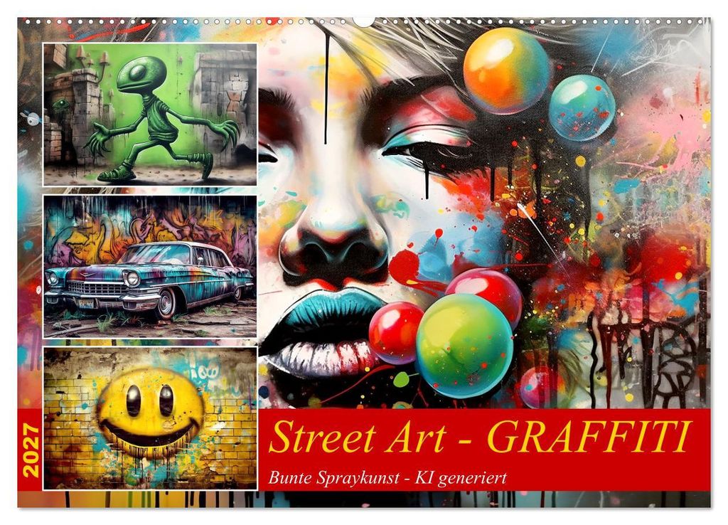 Street Art Graffiti (Wandkalender 2027 DIN A2 quer), CALVENDO Monatskalender