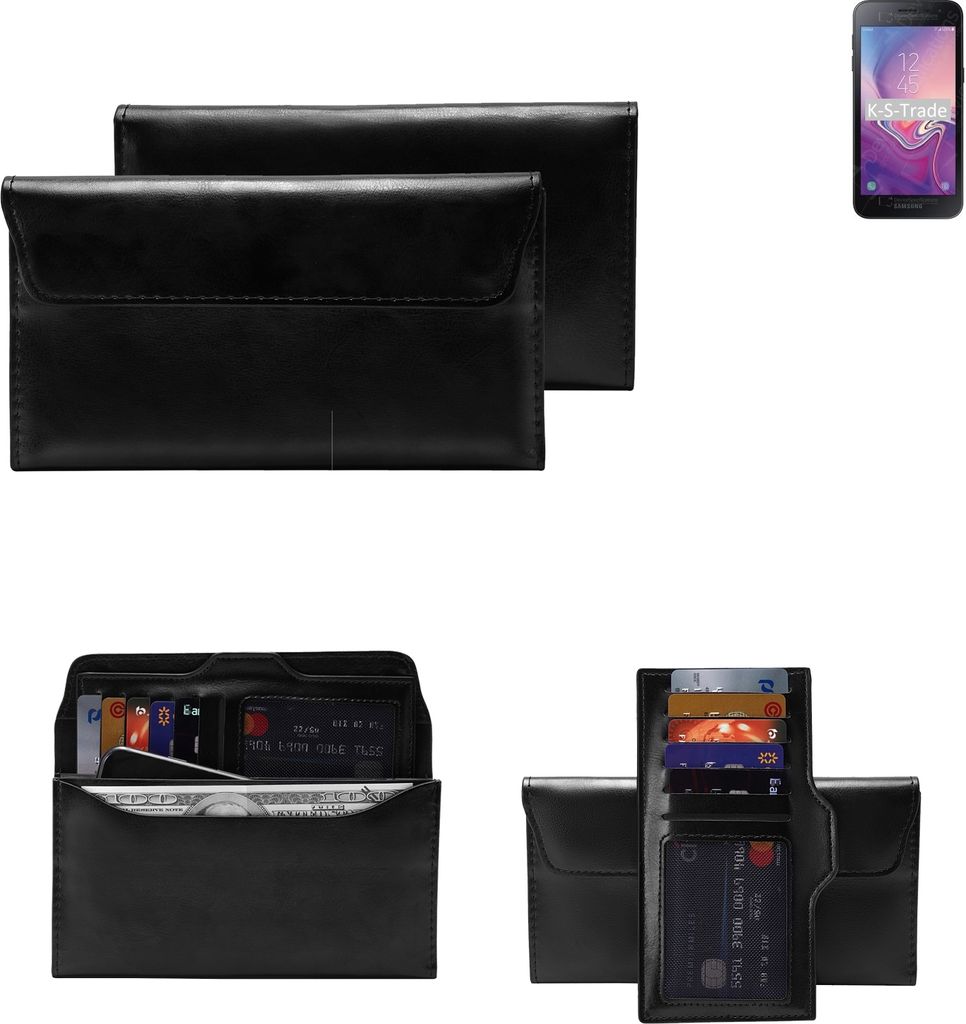 K-S-Trade Handy Hülle kompatibel mit Samsung Galaxy J2 Pure Schutz Hülle Tasche Schutz Case Handytasche Kunstleder schwarz, 1x